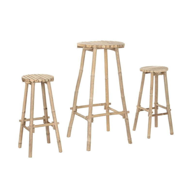 Tavolo con 2 sedie Home ESPRIT Bambù 50 x 50 x 105 cm