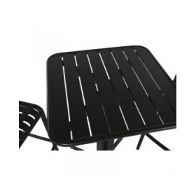 Tavolo con 2 sedie Home ESPRIT Nero Metallo polipropilene 60 x 60 x 102 cm