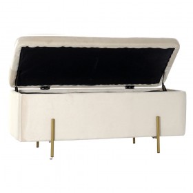 Panca DKD Home Decor Beige Multicolore Dorato Metallo Plastica 109 x 42,5 x 45 cm