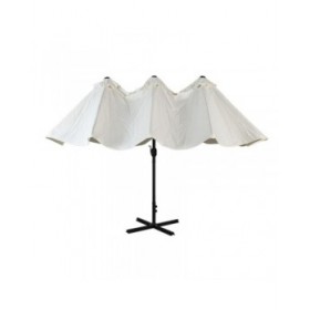 Ombrellone Home ESPRIT Beige Grigio scuro 450 x 262 x 250 cm