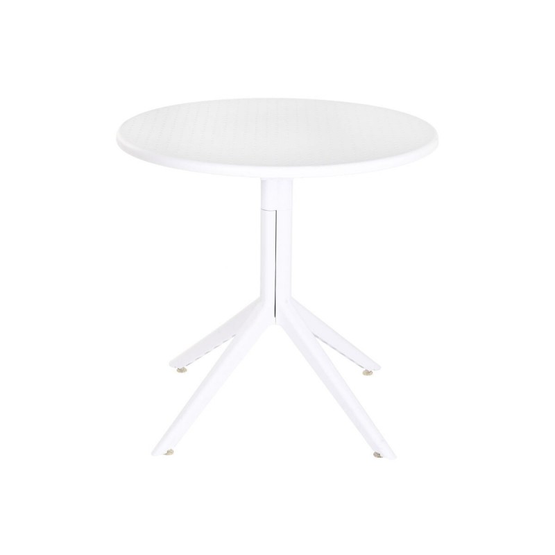 Tavolo da Pranzo Home ESPRIT Bianco Metallo polipropilene 80 x 80 x 75 cm
