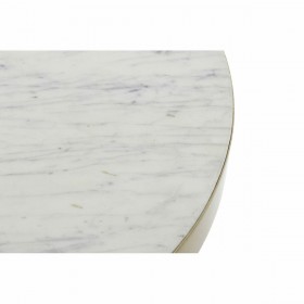 Tavolo aggiuntivo DKD Home Decor 60 x 60 x 58 cm Dorato Legno Bianco Marmo Ferro
