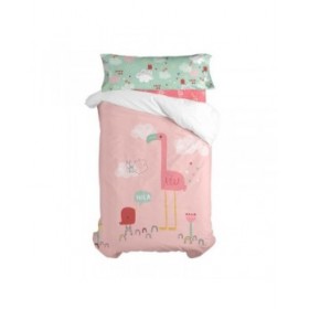 Set di copripiumino HappyFriday Moshi Moshi Hola Multicolore Singolo 2 Pezzi