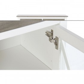 Cassettiera DKD Home Decor Bianco Grigio Cristallo Pioppo Cottage 80 x 40 x 85 cm
