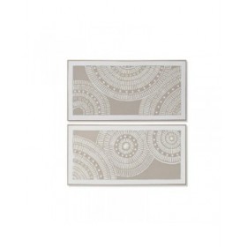 Quadro Home ESPRIT Bianco Beige Cerchi Città 122 x 4,5 x 62 cm (2 Unità)