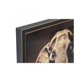 Quadro Home ESPRIT Nero Animale Loft Laccato 64 x 4,5 x 84 cm (4 Unità)