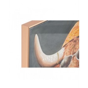 Quadro Home ESPRIT Grigio Arancio Mucca Moderno Laccato 82 x 4,5 x 82 cm (2 Unità)