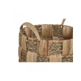 Set di Cestini Home ESPRIT Naturale Metallo Giacinto d'acqua Boho (4 Pezzi)