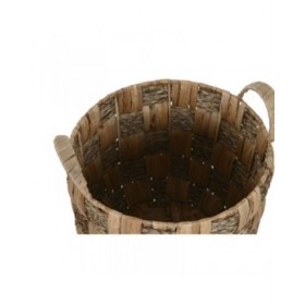 Set di Cestini Home ESPRIT Naturale Metallo Giacinto d'acqua Boho (4 Pezzi)