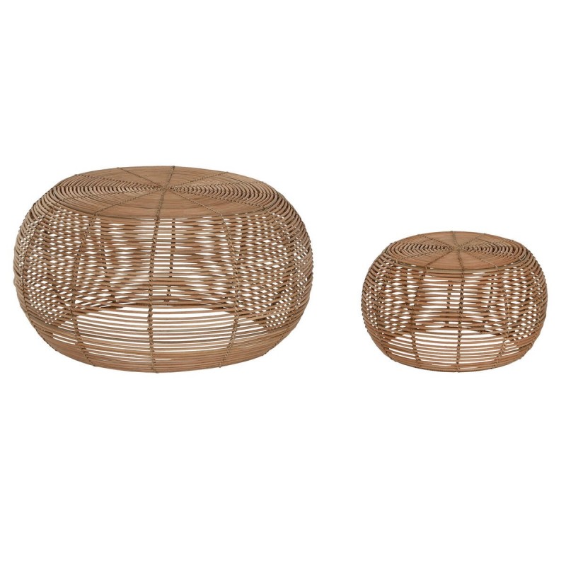 Set di 2 tavoli Home ESPRIT Naturale 60 x 60 x 30 cm