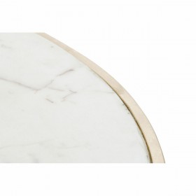 Tavolino da Caffè DKD Home Decor Glamour Bianco Multicolore Dorato Marmo Ferro 87 x 87 x 51,5 cm