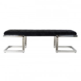 Panca DKD Home Decor   Nero Poliestere Acciaio (140 x 40 x 40 cm)