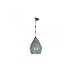 Lampadario Home ESPRIT Verde Blu cielo Metallo Cristallo 25 W 23 x 23 x 66 cm (2 Unità)