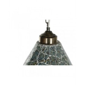 Lampadario Home ESPRIT Verde Blu cielo Metallo Cristallo 25 W 23 x 23 x 66 cm (2 Unità)