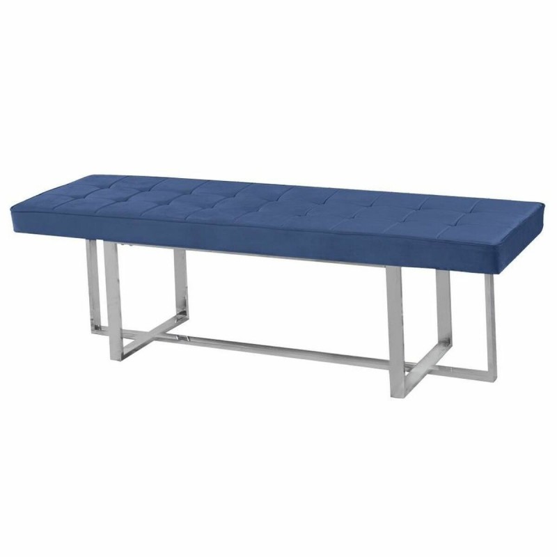 Panca DKD Home Decor   Azzurro Poliestere Acciaio (150 x 45 x 45 cm)