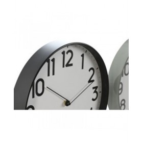 Orologio da Parete Home ESPRIT Nero Grigio PVC 30 x 4 x 30 cm (2 Unità)