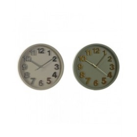 Orologio da Parete Home ESPRIT Verde Grigio PVC Città 30 x 4 x 30 cm (2 Unità)