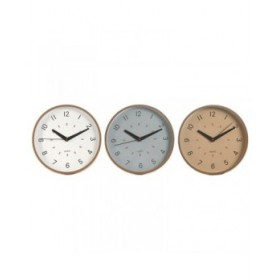 Orologio da Parete Home ESPRIT Bianco Beige Grigio PVC 30 x 4 x 30 cm (3 Unità)