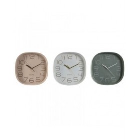 Orologio da Parete Home ESPRIT Bianco Verde PVC 28,5 x 5 x 28,5 cm (3 Unità)