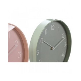 Orologio da Parete Home ESPRIT Menta PVC 30 x 4 x 30 cm (2 Unità)