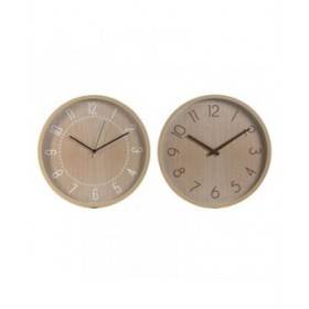 Orologio da Parete Home ESPRIT Naturale PVC 40 x 4 x 40 cm (2 Unità)