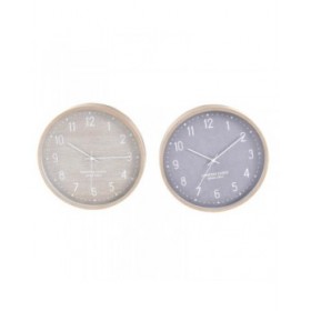Orologio da Parete Home ESPRIT Beige Grigio PVC 30 x 4 x 30 cm (2 Unità)