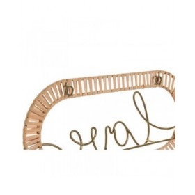 Appendiabiti da parete Home ESPRIT Dorato Naturale Metallo Rattan 40 x 6,4 x 28,6 cm (2 Unità)