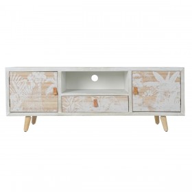 Mobile TV DKD Home Decor Bianco Legno Bambù (140 x 40 x 51 cm)