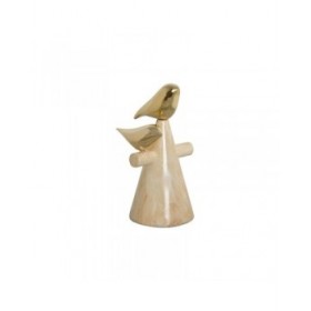 Statua Decorativa Home ESPRIT Dorato Avorio Uccelli Romantico 16,5 x 14 x 27 cm