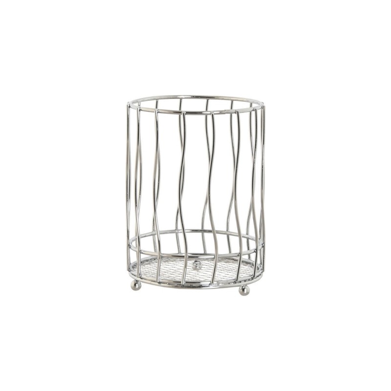 Cestello per posate Home ESPRIT Argentato Metallo 11.5 x 11.5 x 15.5 cm