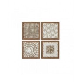 Quadro Home ESPRIT Bianco Naturale Moderno 22 x 2 x 22 cm
