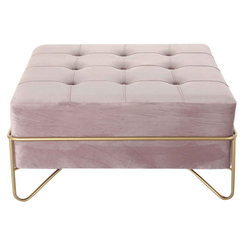 Panca DKD Home Decor   Schiuma Rosa Dorato Metallo Poliestere Velluto Legno MDF (80 x 80 x 42 cm)