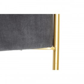 Panca DKD Home Decor   Schiuma Grigio Dorato Metallo Poliestere Velluto Legno MDF (80 x 80 x 47 cm)