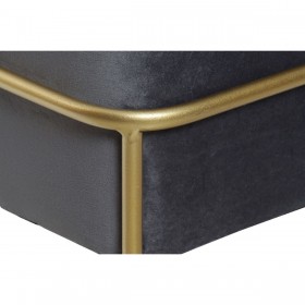 Panca DKD Home Decor   Schiuma Grigio Dorato Metallo Poliestere Velluto Legno MDF (80 x 80 x 47 cm)