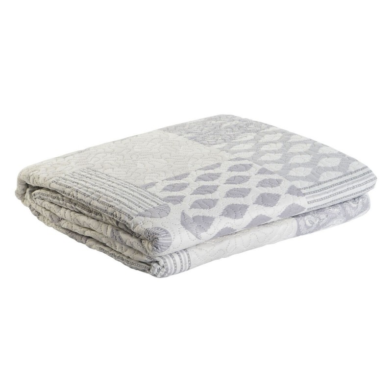 Trapunta DKD Home Decor Beige Grigio Osimano 270 x 270 x 1 cm