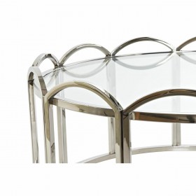 Tavolo aggiuntivo DKD Home Decor Vetro Argentato Metallo (100 x 100 x 45 cm)