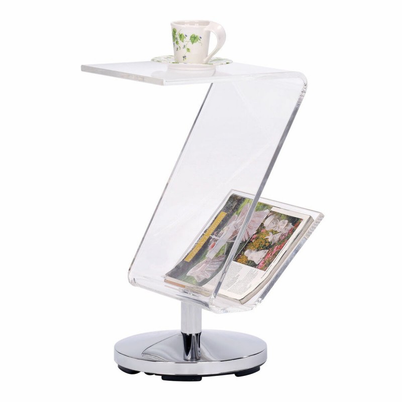 Tavolo Porta Riviste DKD Home Decor Trasparente Acrilico Metallo Argentato (30 x 33 x 55 cm)