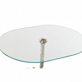 Tavolo aggiuntivo DKD Home Decor 8424001856442 Cavallo Cristallo Argentato Trasparente Alluminio (54 x 39 x 57 cm)