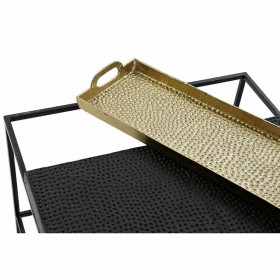 Tavolo aggiuntivo DKD Home Decor 61 x 61 x 49 cm Nero Dorato Acciaio Alluminio