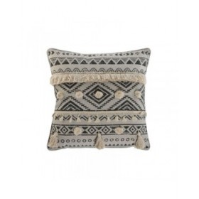Cuscino Home ESPRIT Bianco Nero Boho 45 x 8 x 45 cm