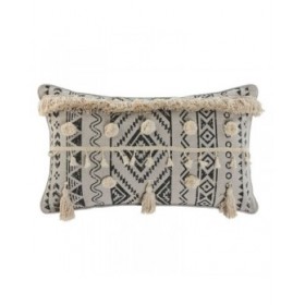 Cuscino Home ESPRIT Bianco Nero Boho 50 x 8 x 30 cm