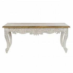 Tavolo da Pranzo DKD Home Decor Finitura invecchiata Bianco Multicolore Naturale Legno Legno di mango 120 x 61 x 49 cm