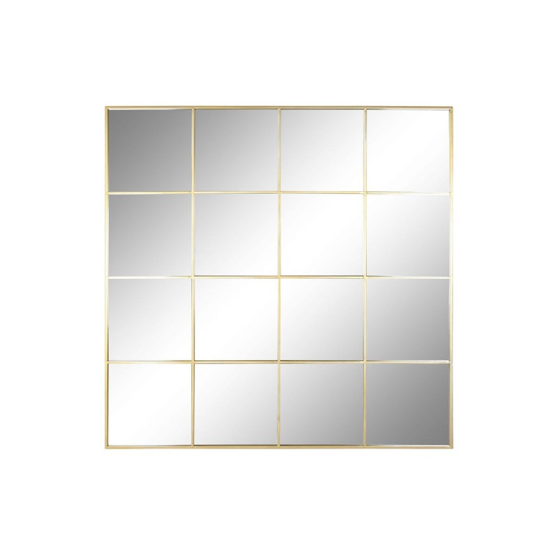 Specchio da parete Home ESPRIT Dorato Finestra 122 x 1 x 122 cm
