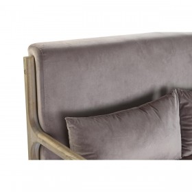 Divano a 2 Piazze DKD Home Decor Rosa Lino Legno d'albero della gomma Tradizionale (122 x 85 x 74 cm)