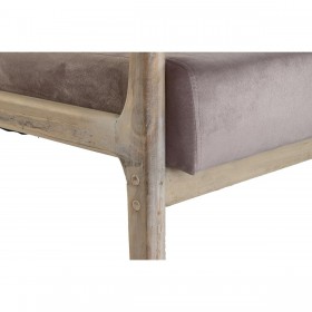 Divano a 2 Piazze DKD Home Decor Rosa Lino Legno d'albero della gomma Tradizionale (122 x 85 x 74 cm)