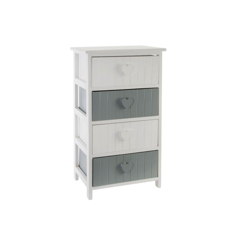 Cassettiera Home ESPRIT Bianco Grigio 40 x 29 x 73 cm