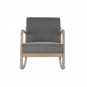 Sedia a Dondolo DKD Home Decor Naturale Grigio scuro Poliestere Legno d'albero della gomma Sixties 66 x 85 x 81 cm