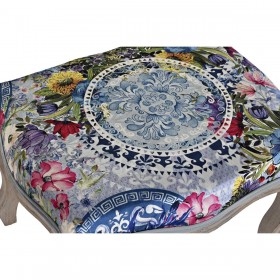 Panca DKD Home Decor   Abete Poliestere Multicolore (58 x 47,5 x 41 cm)