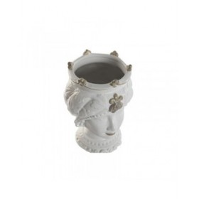 Vaso Home ESPRIT Bianco Beige Porcellana 15 x 15 x 26.5 cm (2 Unità)