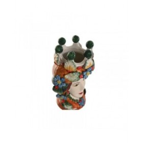 Vaso Home ESPRIT Verde Multicolore Porcellana 20 x 20 x 32 cm (2 Unità)